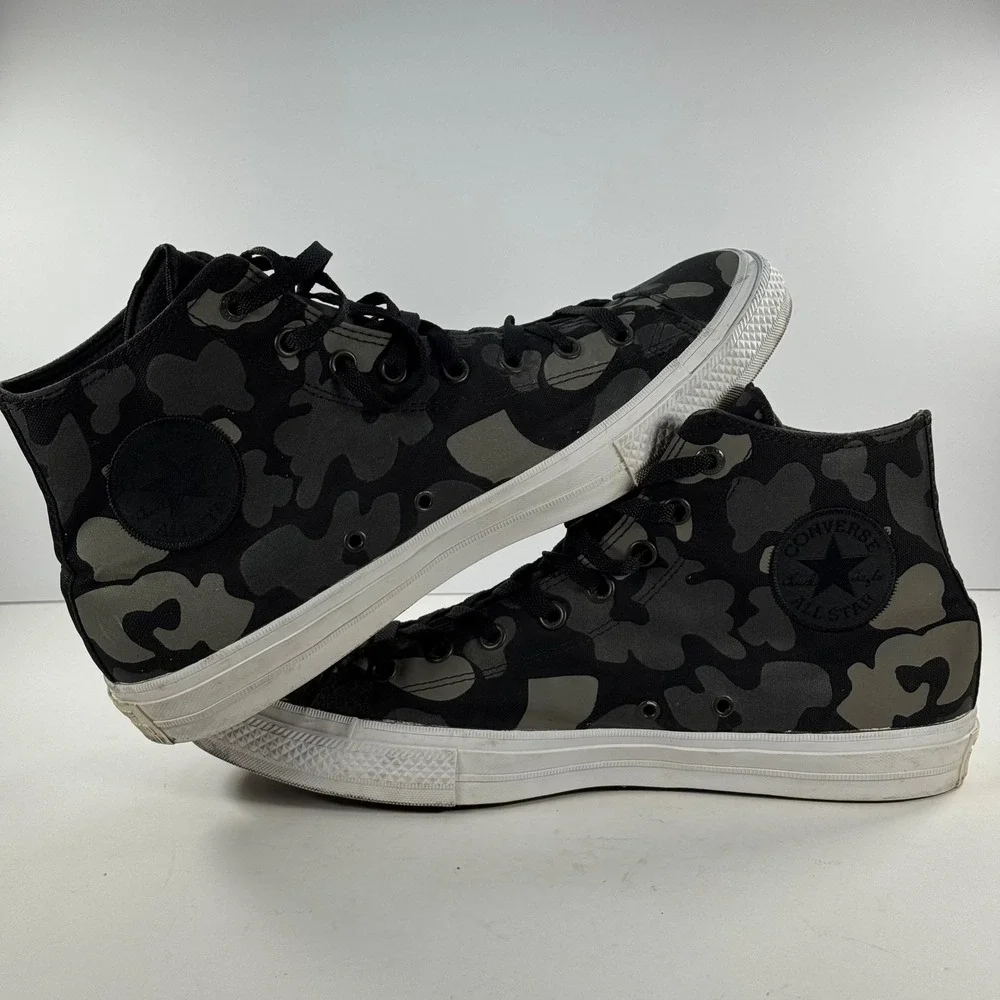 Converse Chuck Taylor All Star II High Top Black Grey Camo Sneakers Men's‎ 12 - Picture 11 of 14